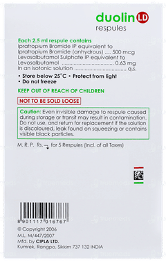 Duolin Ld  2.5ml Pack Of 5 Respules