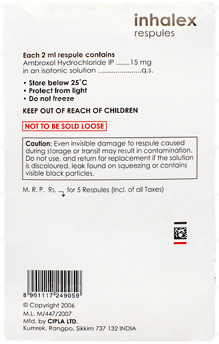 Inhalex 2ml Pack Of 5 Respules