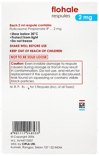 Flohale 2mg 2ml Pack Of 5 Respules