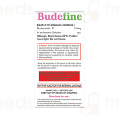Budefine 0.5 2ml Pack Of 5 Respules Budefine 0.5 2ml Pack Of 5 Respules