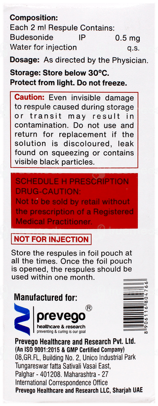 Budefine 0.5 2Ml Pack Of 5 Respules