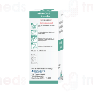 Asthacare 2.5ml Pack Of 5 Respules