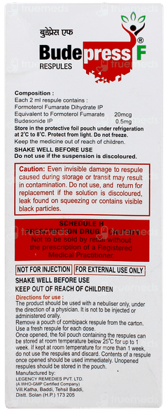 Budepress F 2ml Pack Of 5 Respules
