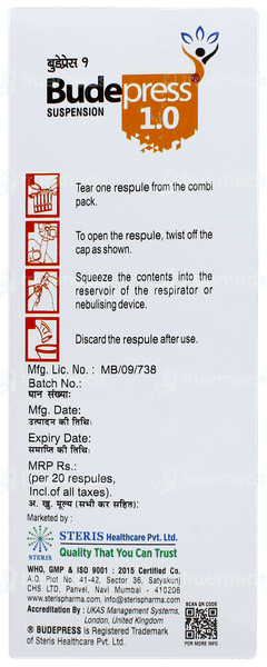 Budepress 1.0 2ml Pack Of 5 Respules Budepress 1.0 2ml Pack Of 5 Respules