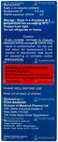 Budaways 0.5 2ml Pack Of 5 Respules Budaways 0.5 2ml Pack Of 5 Respules