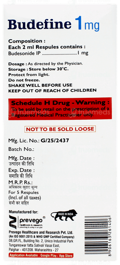 Budefine 1mg 2ml Pack Of 5 Respules