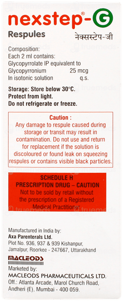 Nexstep G 2ml Pack Of 5 Respules Nexstep G 2ml Pack Of 5 Respules