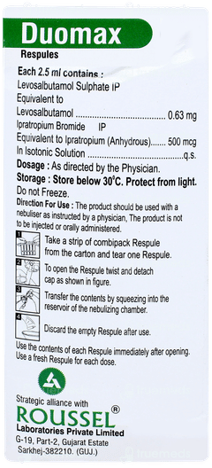 Duomax 2.5ml Pack Of 5 Respules