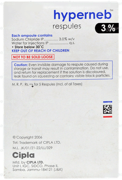 Hyperneb 3% 4ml Pack Of 5 Respules Hyperneb 3% 4ml Pack Of 5 Respules
