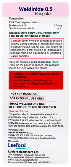Weldinide 0.5 2ml Pack Of 5 Respules