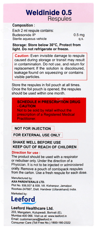 Weldinide 0.5 2ml Pack Of 5 Respules
