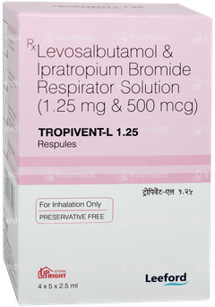 Tropivent L 1.25 2.5ml Pack Of 5 Respules Tropivent L 1.25 2.5ml Pack Of 5 Respules