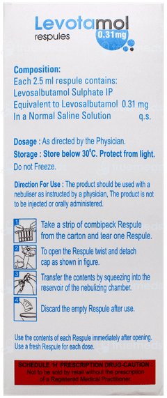 Levotamol 0.31Mg 2.5Ml Pack Of 5 Respules