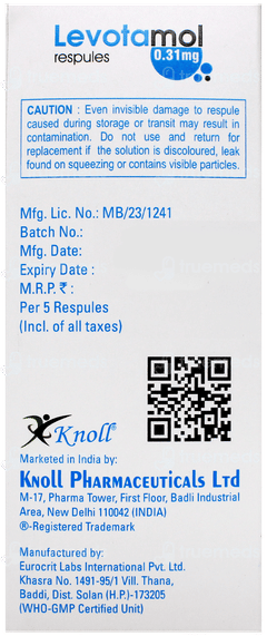 Levotamol 0.31Mg 2.5Ml Pack Of 5 Respules