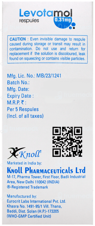 Levotamol 0.31Mg 2.5Ml Pack Of 5 Respules