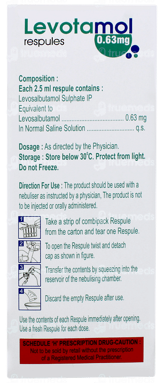 Levotamol 0.63mg 2.5ml Pack Of 5 Respules