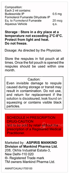 Combihale Fb 0.5mg 2ml Pack Of 5 Respules