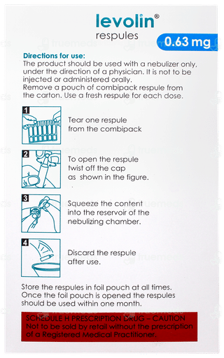 Levolin 0.63mg 2.5ml Pack Of 6 Respules