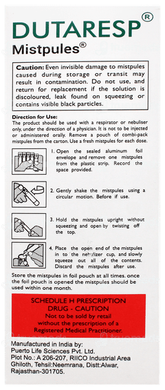 Dutaresp 2.5ml Pack Of 5 Mistpules