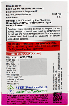 Theo Slo Levo Ld 0.31 2.5Ml Pack Of 5 Respules