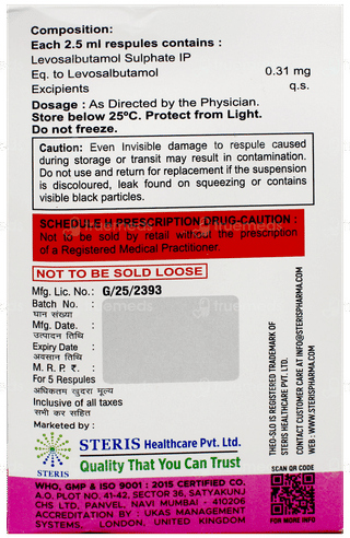 Theo Slo Levo Ld 0.31 2.5Ml Pack Of 5 Respules