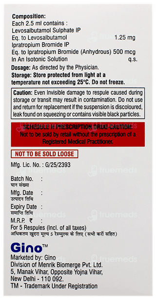 Levopulmin 2.5Ml Pack Of 5 Respules