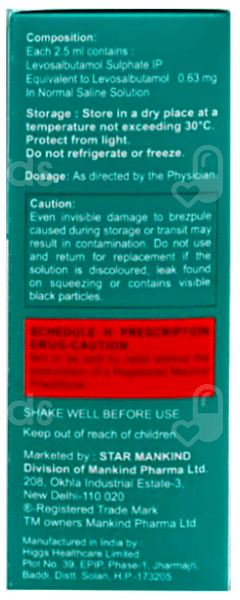 Asthakind L 0.63 2.5Ml Brezpules Pack Of 5