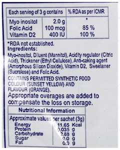 Myocyst Orange Flavour Sugar Free Granules 3Gm