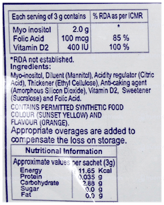 Myocyst Orange Flavour Sugar Free Granules 3Gm