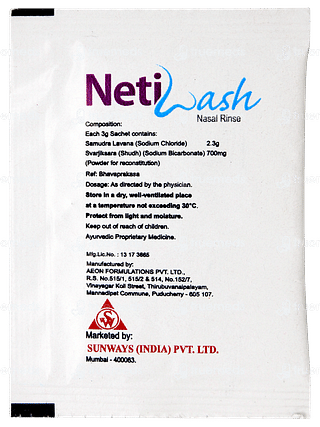 Netiwash Nasal Rinse 3gm Pack Of 30 Sachets