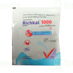 Richkal 1000 Strawberry Flavour Sugar Free Sachet 7Gm