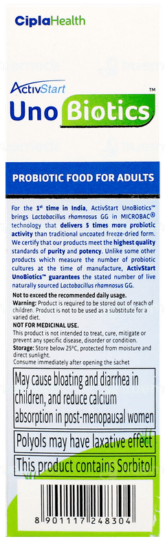 Activstart Uno Biotics Sugar Free Sachet 1Gm