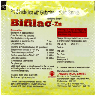 Bifilac Zn Pineapple Flavour Sachet 1Gm