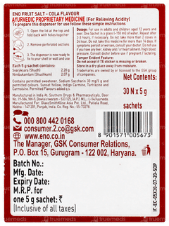 Eno Fruit Salt Cola Flavour Sachet 5gm