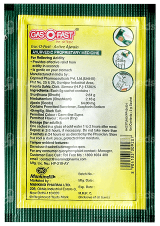 Gasofast Active Ajwain Sachet 5gm