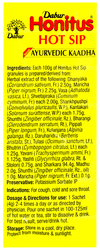 Dabur Honitus Hot Sip 4gm Pack Of 7 Sachets