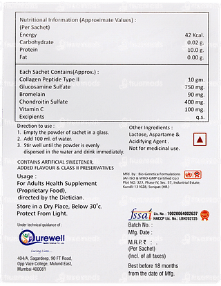 Joint Plus Pineapple Flavour Sugar Free Sachet 12.5gm