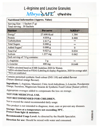 Mbryosafe Orange Flavour Sachet 7gm