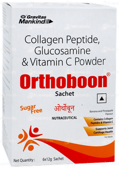Orthoboon Banana And Pineapple Flavour Sugar Free Sachet 12gm
