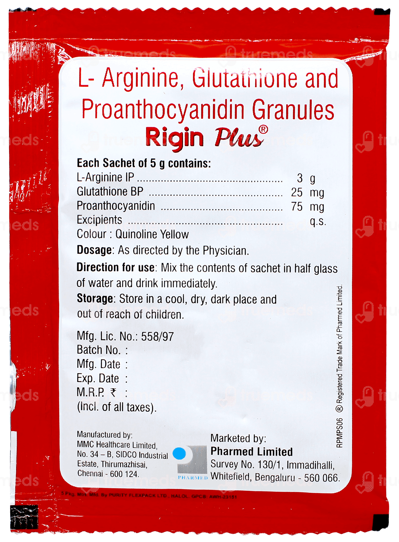 l arginine glutathione and proanthocyanidin granules L-arginine In Panchkula