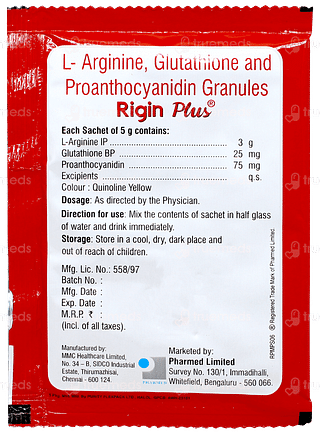 Rigin Plus Apple Flavour Sugar Free Granules 5gm