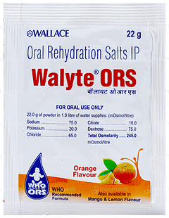 WALYTE ORS ORANGE FLAVOUR POWDER 22GM