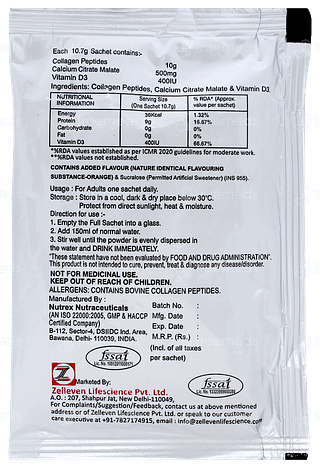 Megabone Orange Flavour Sugar Free Sachet 10.7gm