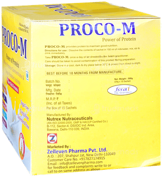 Proco M Vanilla Flavour Sugar Free Powder 20Gm