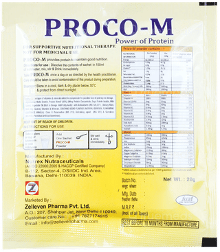 Proco M Vanilla Flavour Sugar Free Powder 20Gm