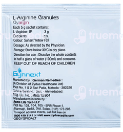 Gyargin Lemon Flavour Sugar Free Granules 5gm