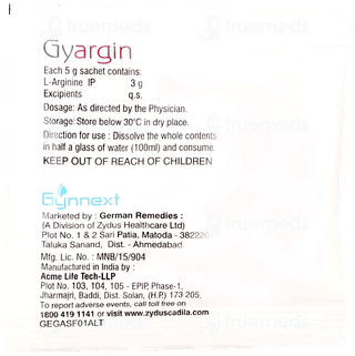 Gyargin Lemon Flavour Sugar Free Granules 5Gm