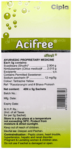 Acifree Lemon Flavour Sachet 5Gm