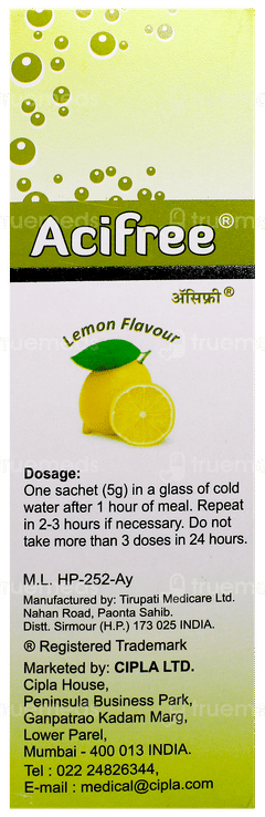 Acifree Lemon Flavour Sachet 5Gm