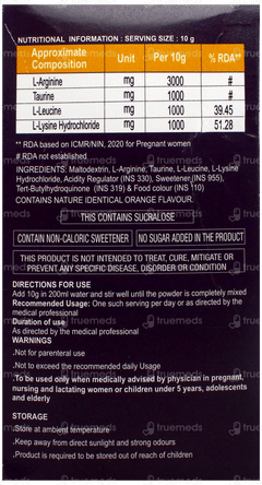 Focii Gr Orange Flavour Powder 10Gm Pack Of 10 Sachets